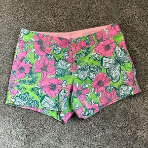 Lilly Pulitzer Shorts Size Bloomin' Cocoon Callahan Pink Green Floral Shorts
